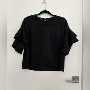 Boohoo blouse with ruffle sleeves